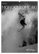 Monochrome Ski (Wandkalender 2024 DIN A2 hoch), CALVENDO Monatskalender