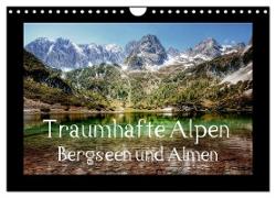 Traumhafte Alpen - Bergseen und Almen (Wandkalender 2024 DIN A4 quer), CALVENDO Monatskalender