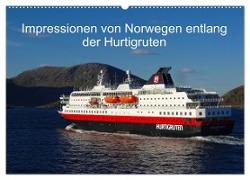 Impressionen von Norwegen entlang der Hurtigruten (Wandkalender 2024 DIN A2 quer), CALVENDO Monatskalender