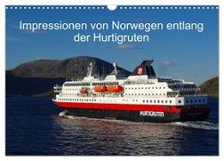 Impressionen von Norwegen entlang der Hurtigruten (Wandkalender 2024 DIN A3 quer), CALVENDO Monatskalender