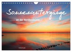 Sonnenuntergänge an der Nordseeküste (Wandkalender 2024 DIN A4 quer), CALVENDO Monatskalender