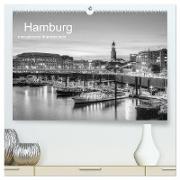 Hamburg monochrome Impressionen (hochwertiger Premium Wandkalender 2024 DIN A2 quer), Kunstdruck in Hochglanz