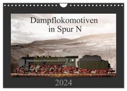 Dampflokomotiven in Spur N (Wandkalender 2024 DIN A4 quer), CALVENDO Monatskalender