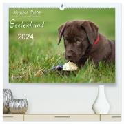 Labrador Welpe ¿ Seelenhund (hochwertiger Premium Wandkalender 2024 DIN A2 quer), Kunstdruck in Hochglanz
