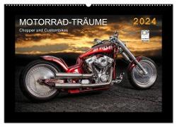 Motorrad-Träume ¿ Chopper und Custombikes (Wandkalender 2024 DIN A2 quer), CALVENDO Monatskalender