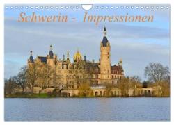 Schwerin - Impressionen (Wandkalender 2024 DIN A4 quer), CALVENDO Monatskalender
