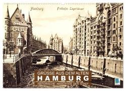 Grüße aus dem alten Hamburg ¿ Historische Ansichten der Stadt (Wandkalender 2024 DIN A2 quer), CALVENDO Monatskalender