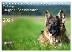 Zauberhafte Langhaar Schäferhunde (Tischkalender 2024 DIN A5 quer), CALVENDO Monatskalender