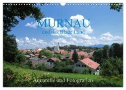 Murnau und das Blaue Land - Aquarelle und Fotografien (Wandkalender 2024 DIN A3 quer), CALVENDO Monatskalender