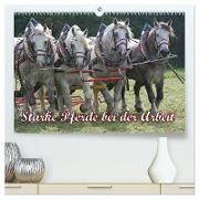 Starke Pferde bei der Arbeit (hochwertiger Premium Wandkalender 2024 DIN A2 quer), Kunstdruck in Hochglanz