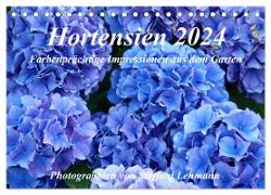 Hortensien 2024. Farbenprächtige Impressionen aus dem Garten (Tischkalender 2024 DIN A5 quer), CALVENDO Monatskalender