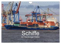 Schiffe im Hamburger Hafen (Wandkalender 2024 DIN A4 quer), CALVENDO Monatskalender