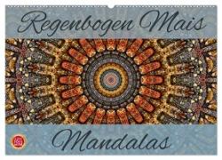 Regenbogen Mais Mandalas (Wandkalender 2024 DIN A2 quer), CALVENDO Monatskalender