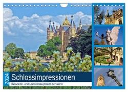 Schlossimpressionen Schwerin 2024 (Wandkalender 2024 DIN A4 quer), CALVENDO Monatskalender