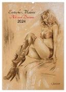 Erotische Malerei - Akt und Dessous (Wandkalender 2024 DIN A2 hoch), CALVENDO Monatskalender