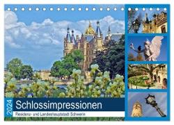 Schlossimpressionen Schwerin 2024 (Tischkalender 2024 DIN A5 quer), CALVENDO Monatskalender