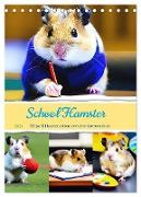 School Hamster - Eifrige KI Hamster präsentieren ihre Hamsterschule (Tischkalender 2024 DIN A5 hoch), CALVENDO Monatskalender