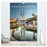 Stadtansichten von Halle Saale 2024 (hochwertiger Premium Wandkalender 2024 DIN A2 hoch), Kunstdruck in Hochglanz