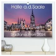 Halle an der Saale - Stadtansichten 2024 (hochwertiger Premium Wandkalender 2024 DIN A2 quer), Kunstdruck in Hochglanz