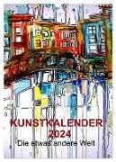 Kunstkalender 2024 "Die etwas andere Welt" (Wandkalender 2024 DIN A3 hoch), CALVENDO Monatskalender