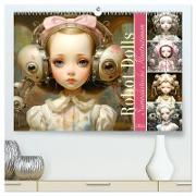 Roboter Puppen. Surrealistische Illustrationen (hochwertiger Premium Wandkalender 2024 DIN A2 quer), Kunstdruck in Hochglanz