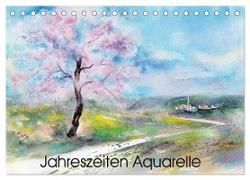 Jahreszeiten Aquarelle (Tischkalender 2024 DIN A5 quer), CALVENDO Monatskalender