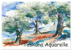 Toskana Aquarelle (Tischkalender 2024 DIN A5 quer), CALVENDO Monatskalender