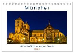 Münster - Historische Stadt mit jungem Gesicht (Tischkalender 2024 DIN A5 quer), CALVENDO Monatskalender