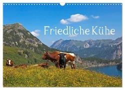Friedliche Kühe (Wandkalender 2024 DIN A3 quer), CALVENDO Monatskalender