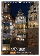 Münster - Impressionen bei Nacht (Wandkalender 2024 DIN A4 hoch), CALVENDO Monatskalender