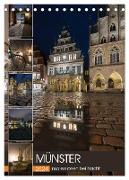 Münster - Impressionen bei Nacht (Tischkalender 2024 DIN A5 hoch), CALVENDO Monatskalender