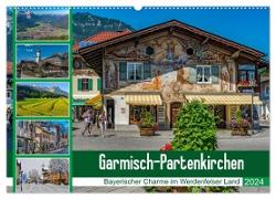 Garmisch-Partenkirchen - Bayerischer Charme im Werdenfelser Land (Wandkalender 2024 DIN A2 quer), CALVENDO Monatskalender