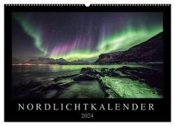 Nordlichtkalender (Wandkalender 2024 DIN A2 quer), CALVENDO Monatskalender