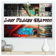 Lost Places Graffiti (hochwertiger Premium Wandkalender 2024 DIN A2 quer), Kunstdruck in Hochglanz