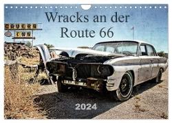 Wracks an der Route 66 (Wandkalender 2024 DIN A4 quer), CALVENDO Monatskalender