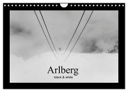 Arlberg black and white (Wandkalender 2024 DIN A4 quer), CALVENDO Monatskalender