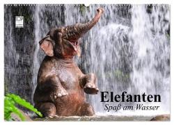 Elefanten. Spaß am Wasser (Wandkalender 2024 DIN A2 quer), CALVENDO Monatskalender