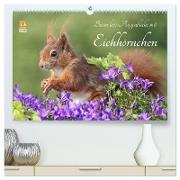 Besondere Augenblicke mit Eichhörnchen (hochwertiger Premium Wandkalender 2024 DIN A2 quer), Kunstdruck in Hochglanz