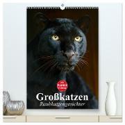 Großkatzen. Raubkatzengesichter (hochwertiger Premium Wandkalender 2024 DIN A2 hoch), Kunstdruck in Hochglanz