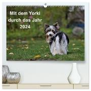 Mit dem Yorki durch das Jahr 2024 (hochwertiger Premium Wandkalender 2024 DIN A2 quer), Kunstdruck in Hochglanz