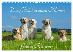 Das Glück hat einen Namen - Golden Retriever (Wandkalender 2024 DIN A3 quer), CALVENDO Monatskalender