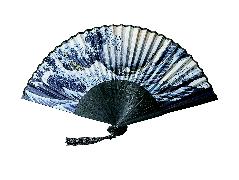 Fächer. Hokusai, The Great Wave, mit Beutel