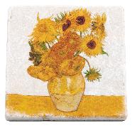 Marmor-Untersetzer. Van Gogh, Sonnenblumen