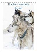 Huskies - Portraits im Schnee (Tischkalender 2024 DIN A5 hoch), CALVENDO Monatskalender