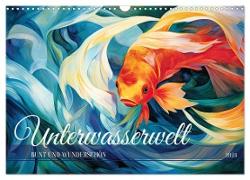 Unterwasserwelt, bunt und wunderschön (Wandkalender 2024 DIN A3 quer), CALVENDO Monatskalender
