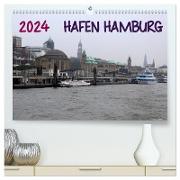 Hafen Hamburg 2024 (hochwertiger Premium Wandkalender 2024 DIN A2 quer), Kunstdruck in Hochglanz