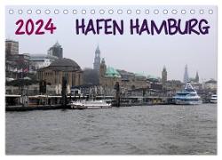 Hafen Hamburg 2024 (Tischkalender 2024 DIN A5 quer), CALVENDO Monatskalender