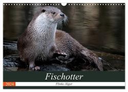 Fischotter, flinke Jäger (Wandkalender 2024 DIN A3 quer), CALVENDO Monatskalender
