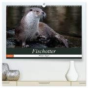 Fischotter, flinke Jäger (hochwertiger Premium Wandkalender 2024 DIN A2 quer), Kunstdruck in Hochglanz