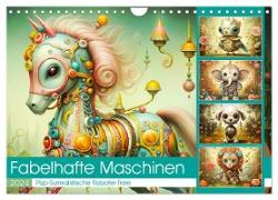 Fabelhafte Maschinen. Pop-Surrealistische Roboter-Tiere (Wandkalender 2024 DIN A4 quer), CALVENDO Monatskalender
